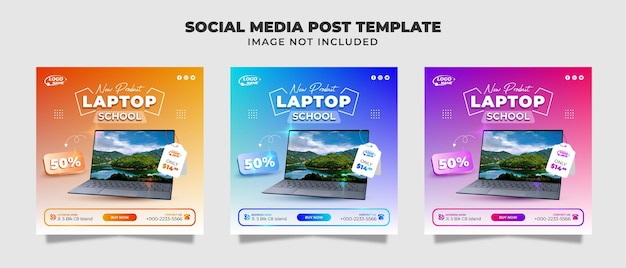 Gaming-laptop te koop Social Media Post-, flyer- en bannersjabloon voor promotie