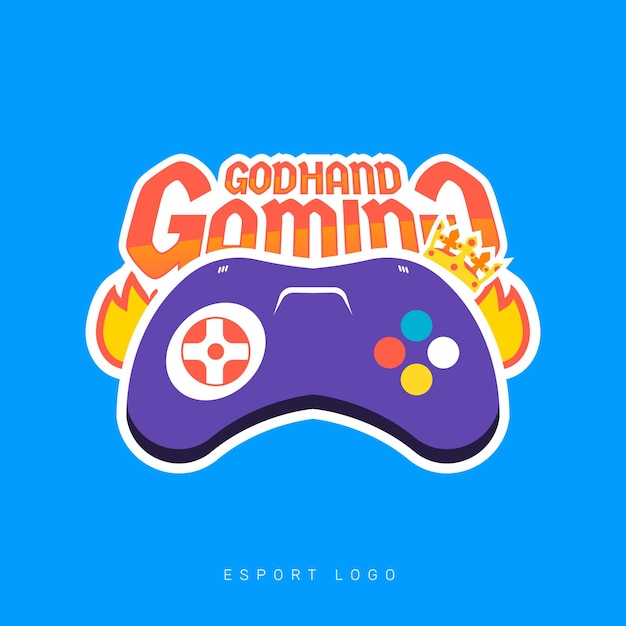 Gaming mascot esport gamepad logo with flat design