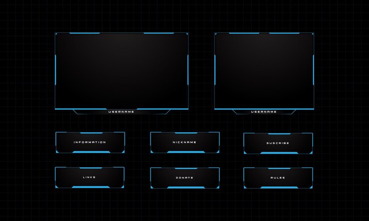 Vector gaming panel set design template