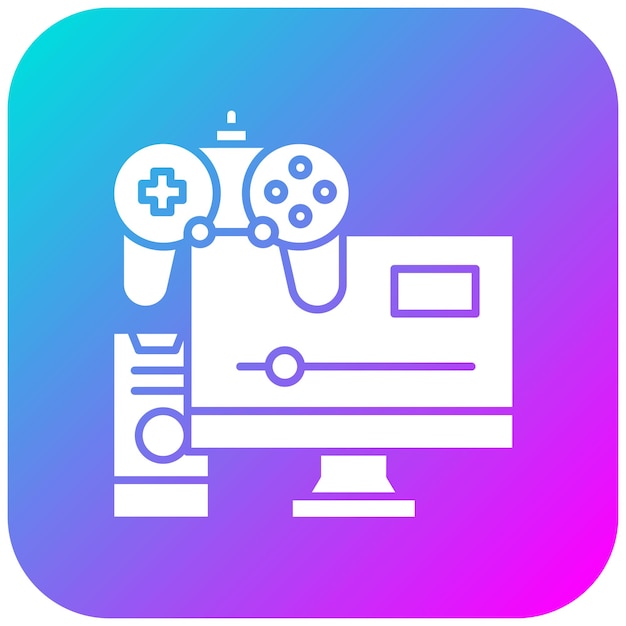 Gaming Pc vector icon Can be used for Online Game iconset