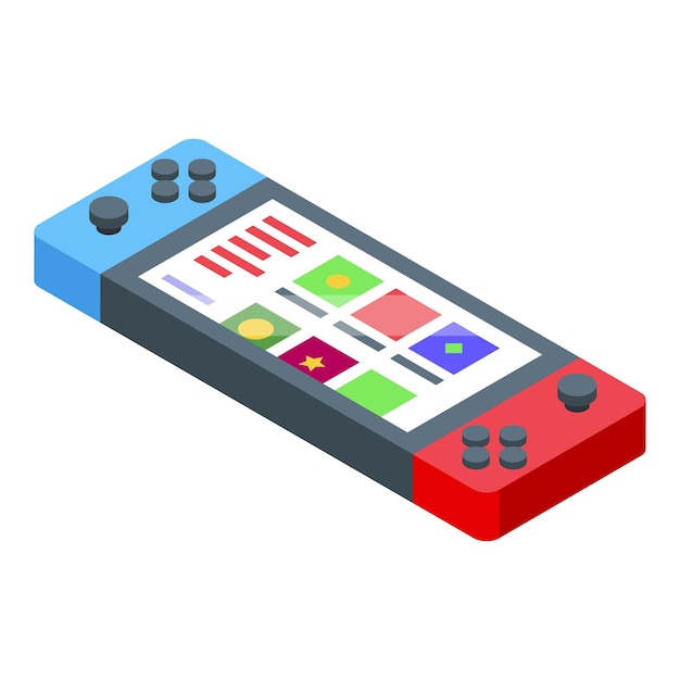 Vector gaming portable device icon isometric vector game gadget