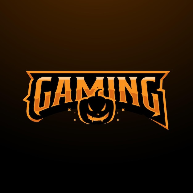 Gaming pumpkin logo for halloween theme