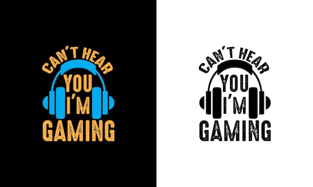 Gaming Quote T 셔츠 디자인, 타이포그래피