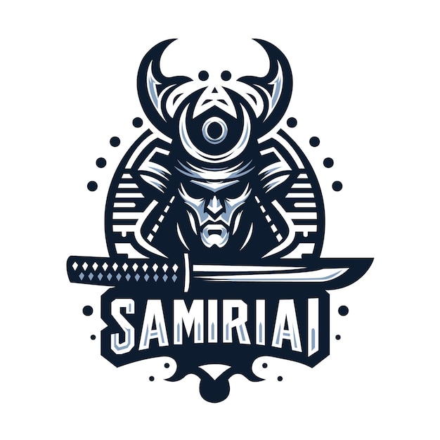 Vettore gaming samurai ninja logo design logo del gioco