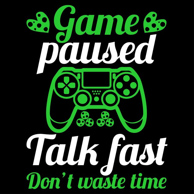 Gaming t-shirt design vector and typography