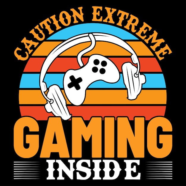 Gaming t-shirt design vector and typography