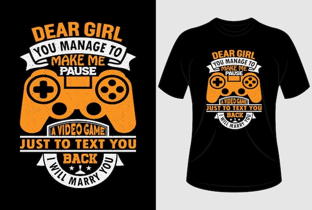 Gaming-t-shirtontwerp met bewerkbare vectorafbeelding