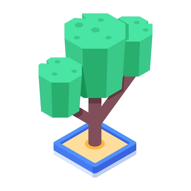 Vector gaming trees isometric icon