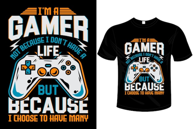 GAMING TSHIRT ONTWERP KLAAR VOOR GEBRUIK OP POD-SITES ZOALS AMAZON REDBUBBLE ETSY TEEPUBLIC ETC