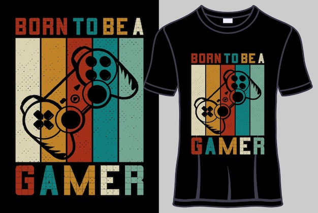 Vector gaming typografie t-shirt met bewerkbare vectorafbeelding