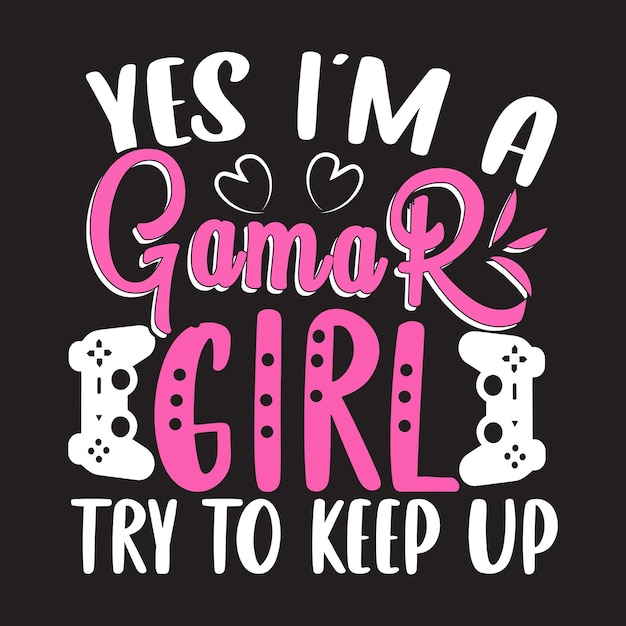 Gaming typografie t shirt ontwerp voor gmaing lover meisje