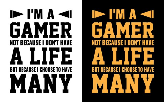 Gaming typography t shirt design