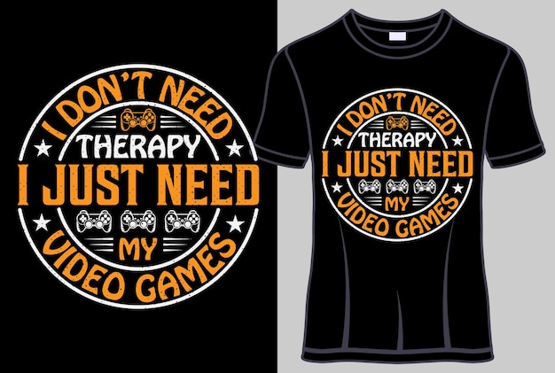 Gaming typography t shirt with editable vector graphic