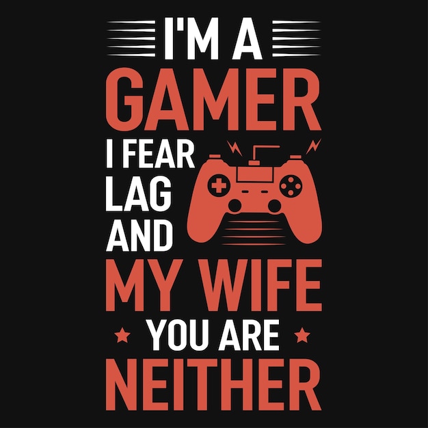 Gaming typography tshirt design