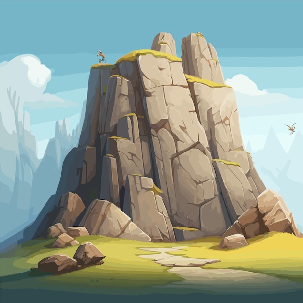 Gaming vector achtergrond landschap videospel fantasy behang berg posters controller