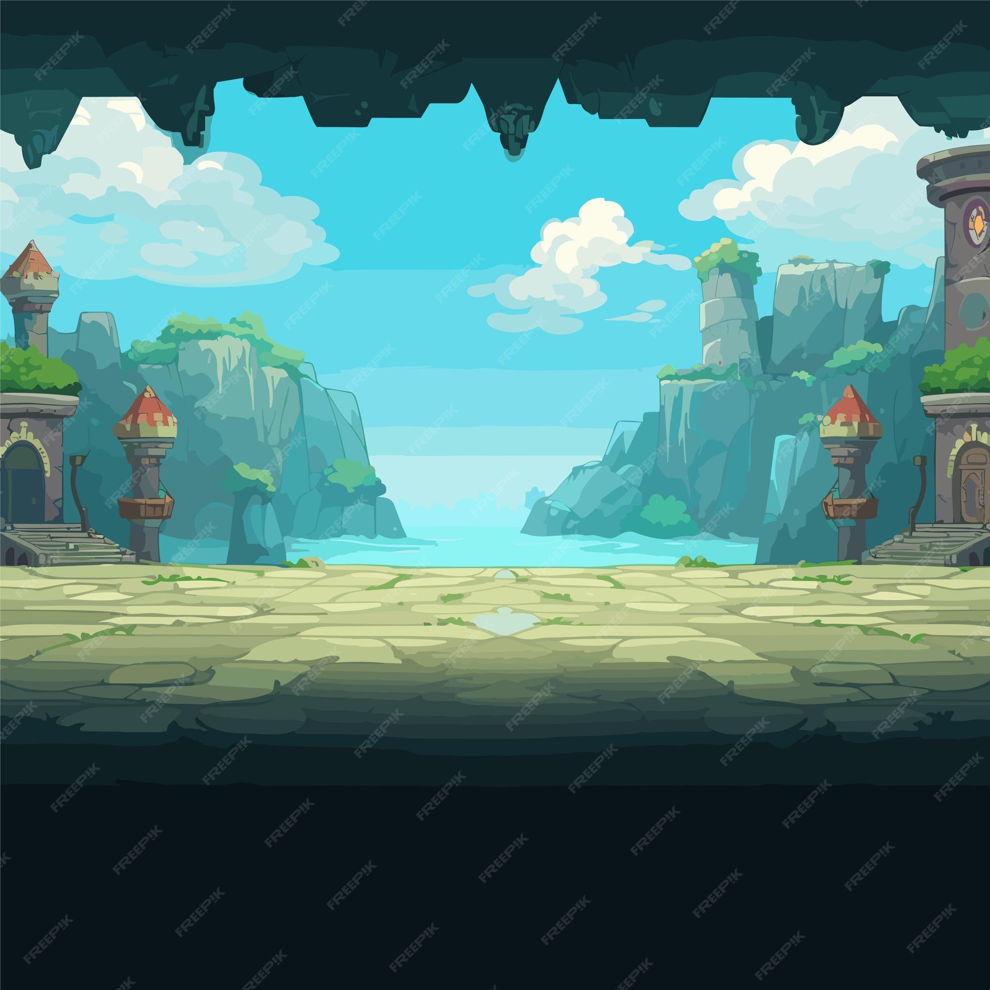 2d game art, natural landscape for games, mobile applications and  computers, game background vector illustration. 15942306 Vector Art at  Vecteezy