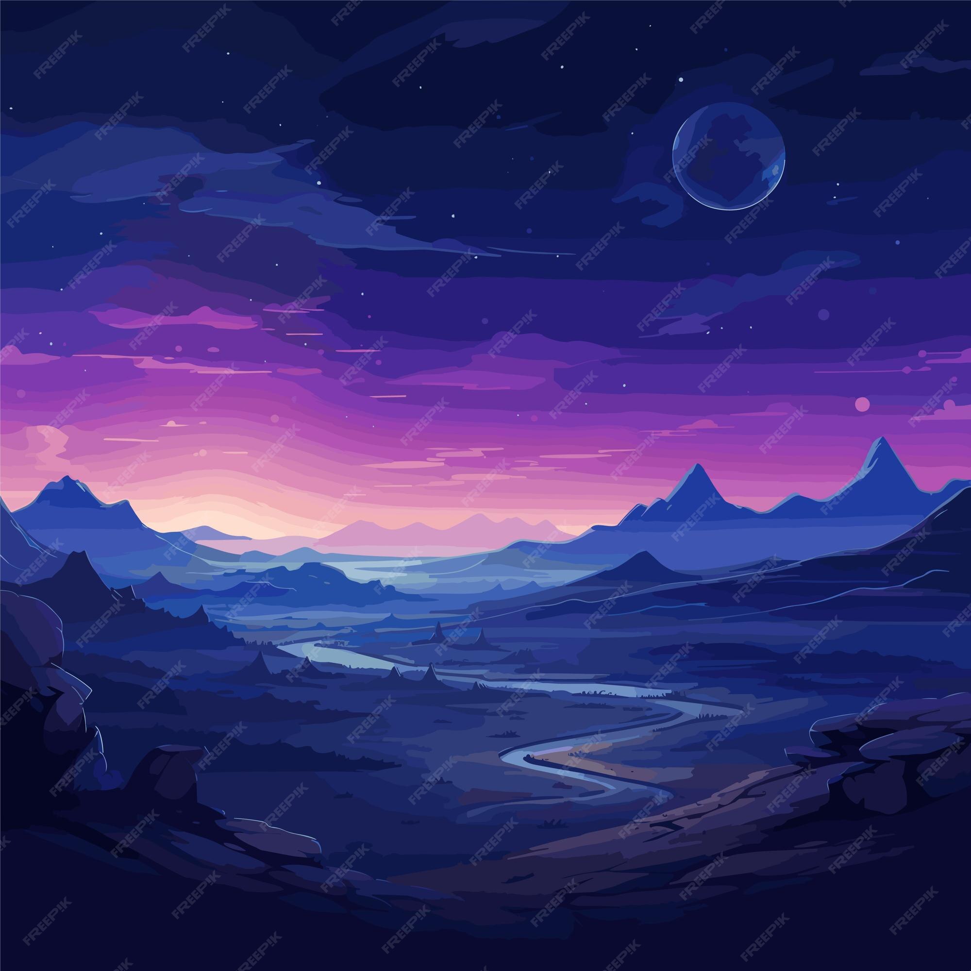 Premium Vector | Gaming vector background landscape video game fantasy ...