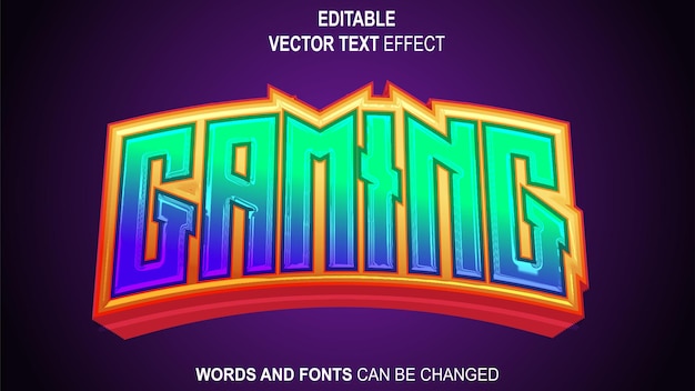 Vector gaming vector text effect editable
