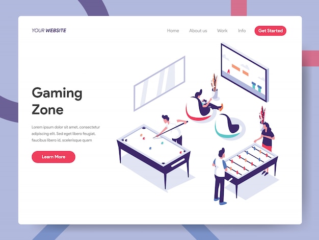 Gaming zone banner concept for website page