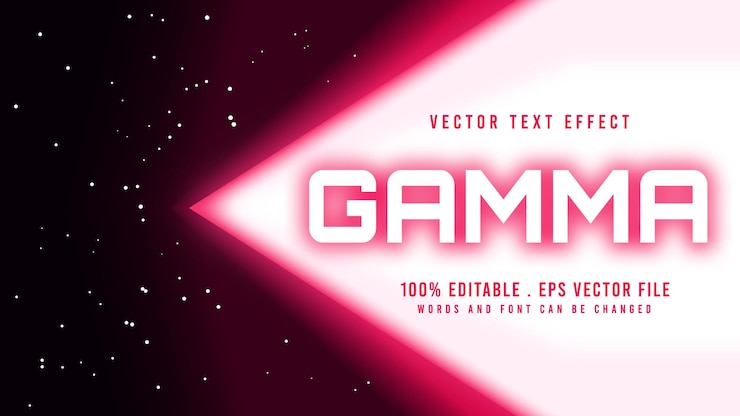 Vector gamma editable text effect