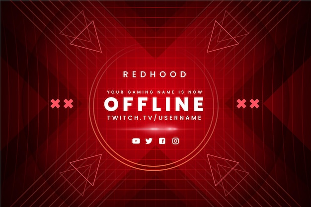 Vector gammer style banner offline twitch