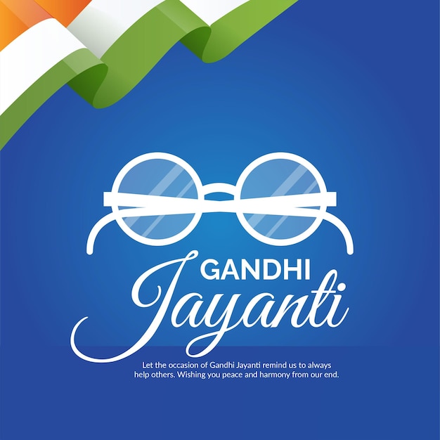 Gandhi Jayanti 2nd October national festival banner design template