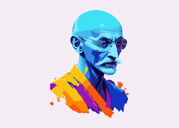 Vector gandhi jayanti colorful art vector