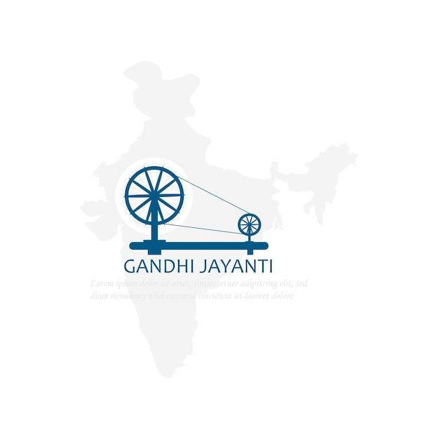 Vector gandhi jayanti with charkha ,vector illustration.