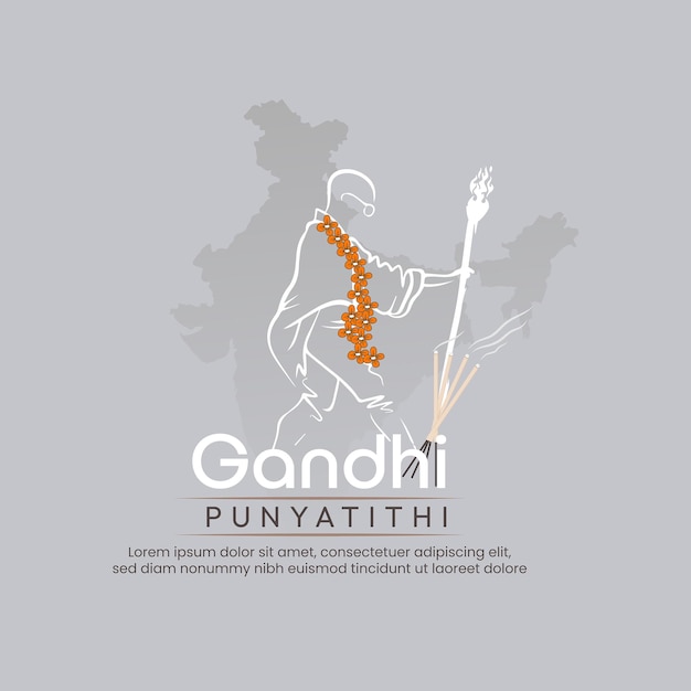 Gandhi punyatithi with creative design gandhi creative ads