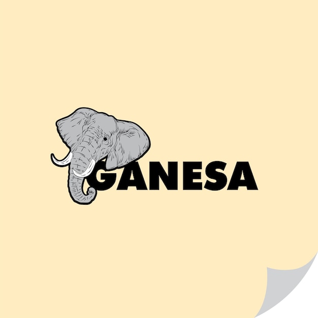 Ganesa-logo met olifantenkopillustratie