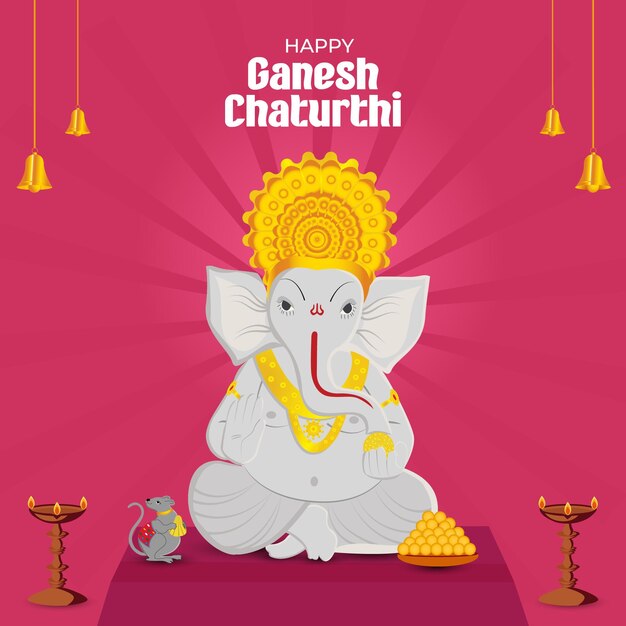 Vector ganesh chaturthi celebration vector template