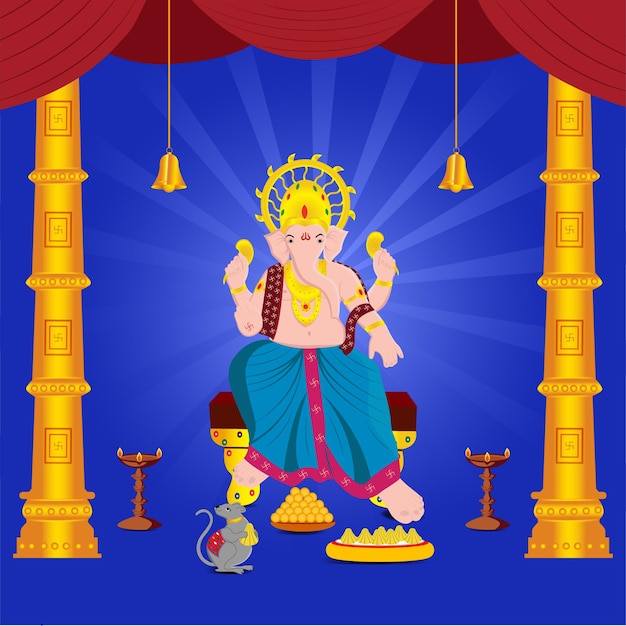 Ganesh Chaturthi 축하 벡터 템플릿