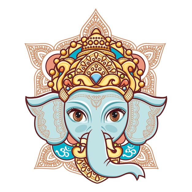 Ganesh Chaturthi Hindoe-god Prachtige idolen van Lord Ganesha Prachtige olifant in tribale stijl