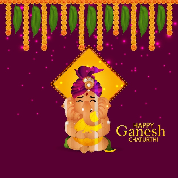 Ganesh chaturthi realistic illustration concept