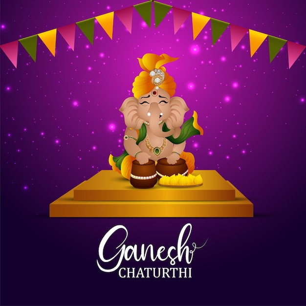 Ganesh chaturthi realistisch illustratieconcept