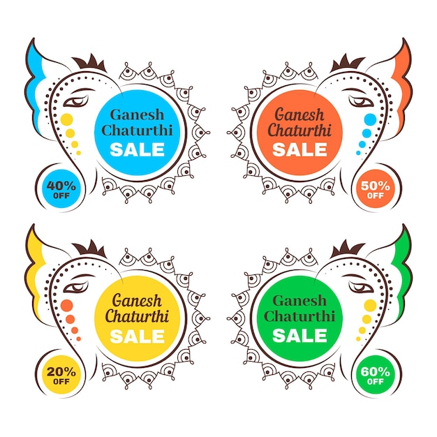 Vector ganesh chaturthi sale badges