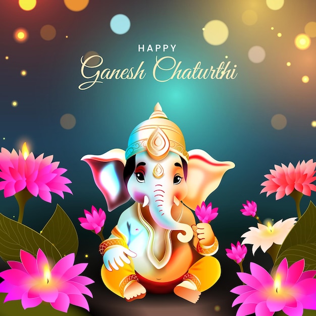 Ganesh Chaturthi Template with background