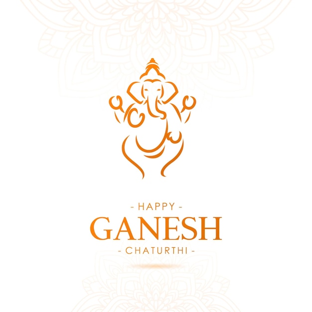 Ganesh Chaturthi viering concept lijn kunst