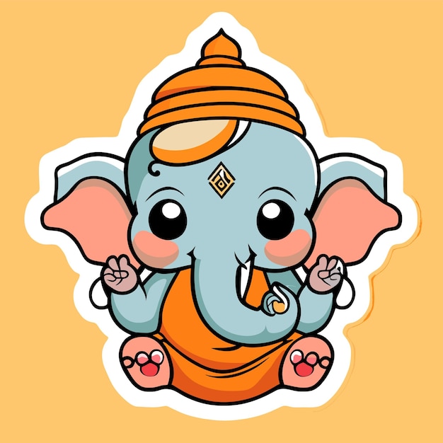 Download Ganesha Cute Cartoon Style Wallpaper | Wallpapers.com