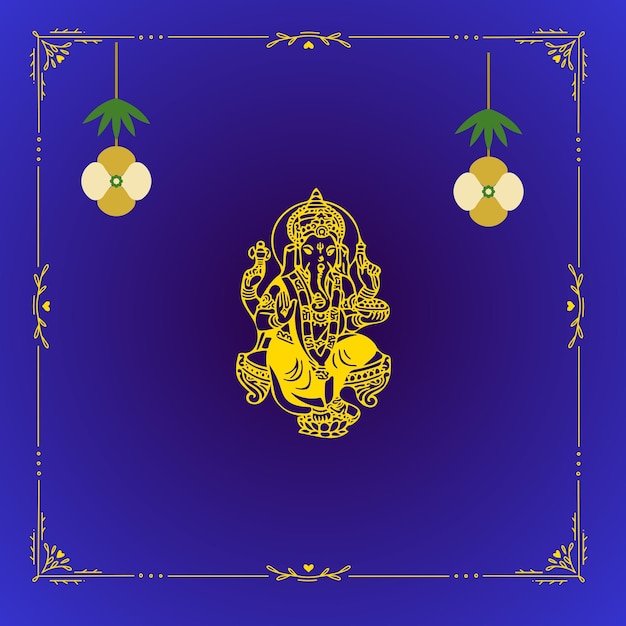 Ganesh ji indian festival diwali celebration and decoration background vector