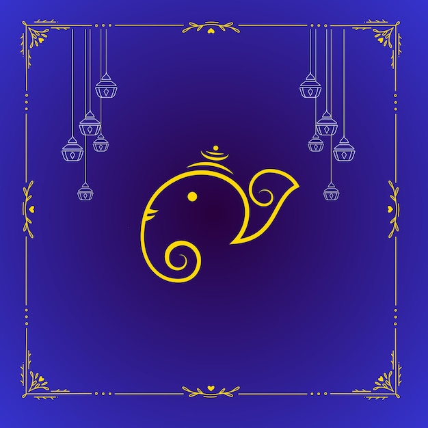 Ganesh ji Indiase festival diwali viering en decoratie achtergrond vector