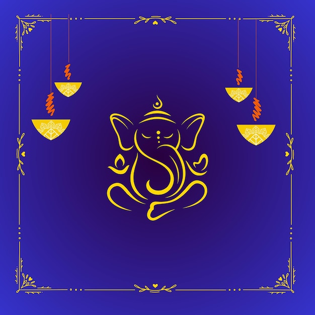 Ganesh ji indiase festival diwali viering en decoratie achtergrond vector