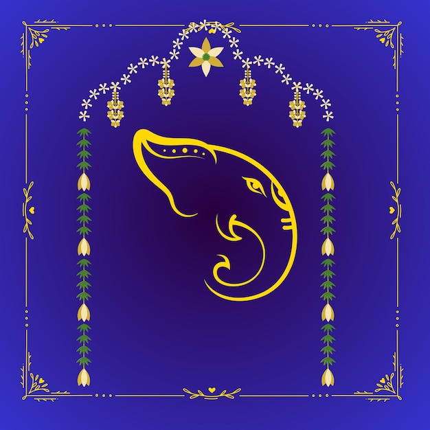 Ganesh ji Indiase festival diwali viering en decoratie achtergrond vector