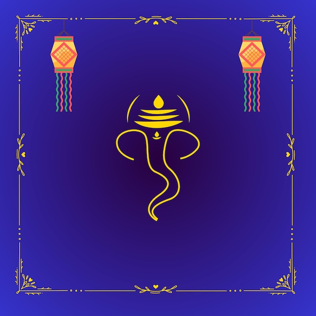 Ganesh ji indiase festival diwali viering en decoratie achtergrond vector