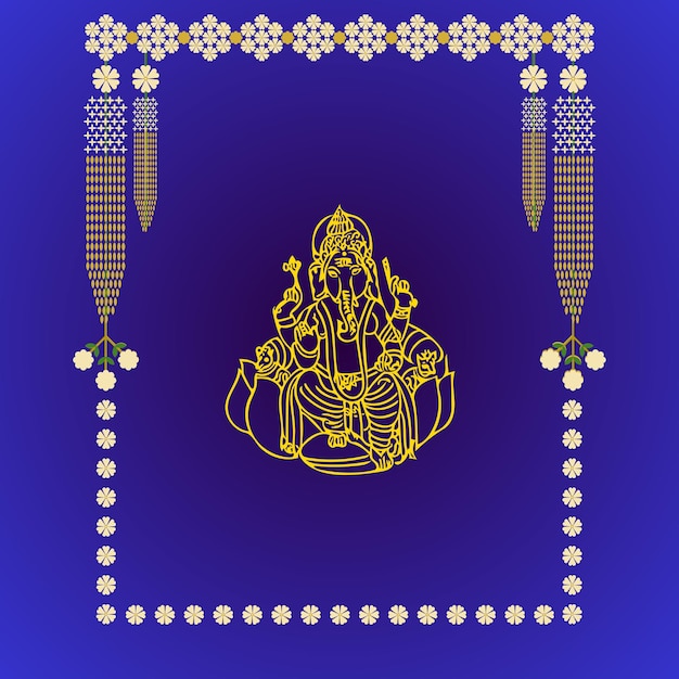 Ganesh ji Indiase festival diwali viering en decoratie achtergrond vector