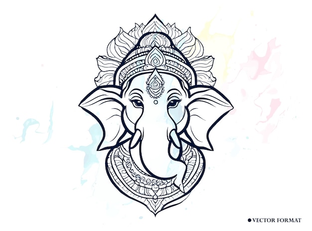 Ganesh's handdrawn coloring book illustration and sketch line art