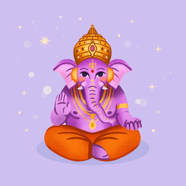 Vector ganesha hindu god illustration design