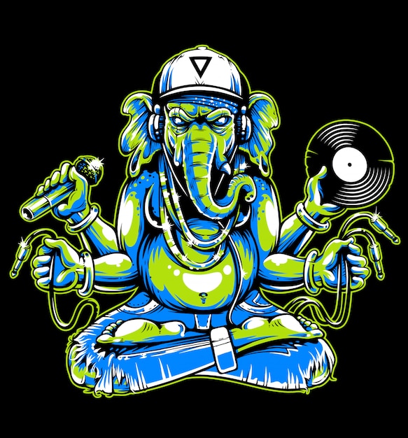 Ganesha met muzikale attributen