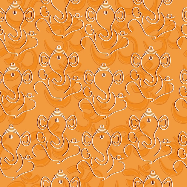 ganesha seamless pattern happy ganesh chaturthi with lord ganesha face illustration