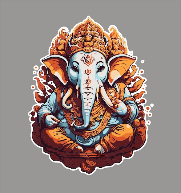 Ganesha sticker illustration art hindi